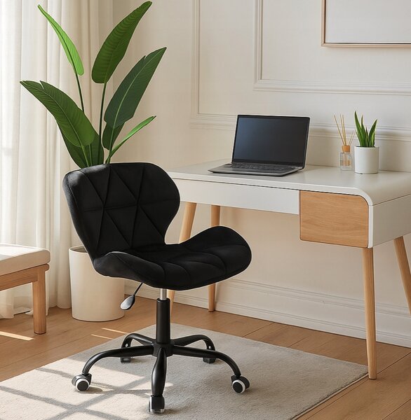 Scaun pivotant de birou ergonomic - catifea Violet