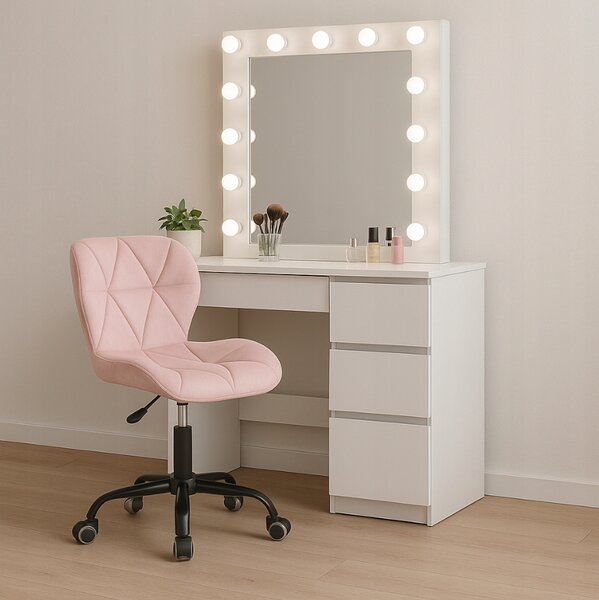Scaun pivotant de birou ergonomic - catifea Violet