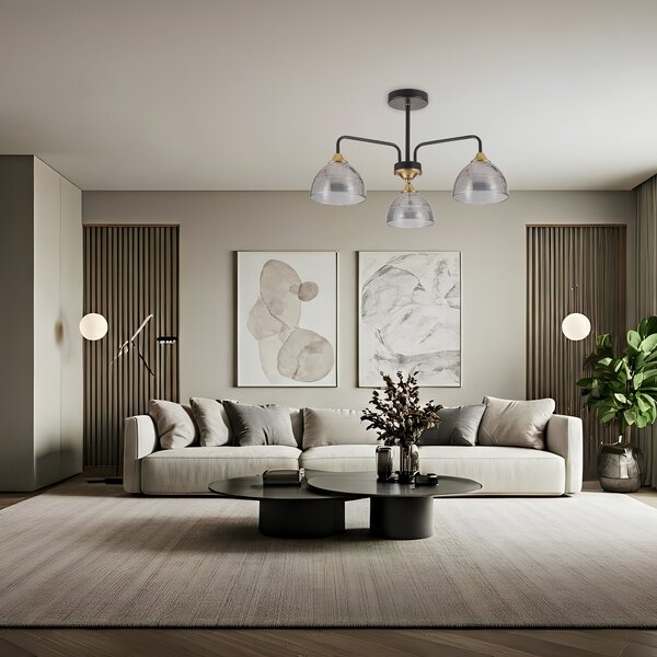 Lampă suspendată G084-3C BLACK GREY