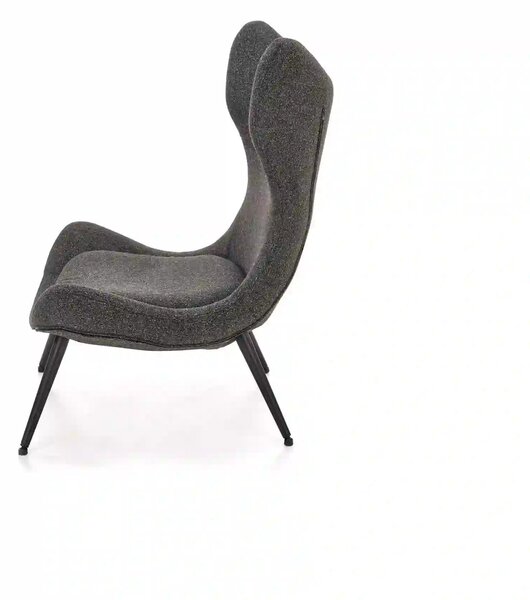 Scaun fluture ATLANTIS, gri antracit/negru, stofa/otel, 77x80x106 cm