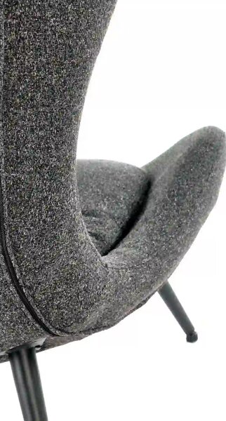 Scaun fluture ATLANTIS, gri antracit/negru, stofa/otel, 77x80x106 cm