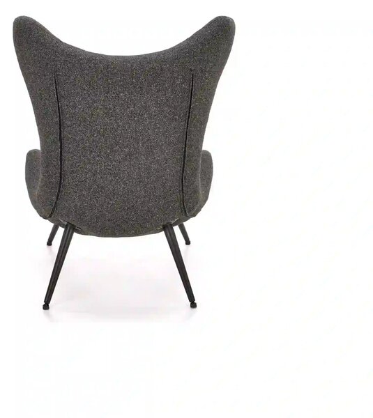 Scaun fluture ATLANTIS, gri antracit/negru, stofa/otel, 77x80x106 cm