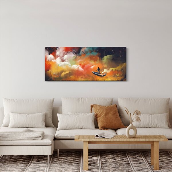 Tablou - Om navigând prin spațiu (120x50 cm)