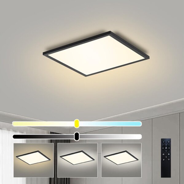 Brilagi - Corp de iluminat LED dimabil SLIMFRAME LED/25W/230V 30x30 cm negru + telecomandă