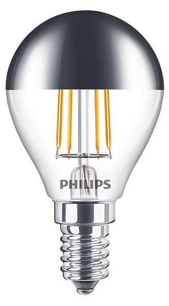 Bec LED cu cap sferic oglindit DECO Philips P45 E14/4W/230V 2700K