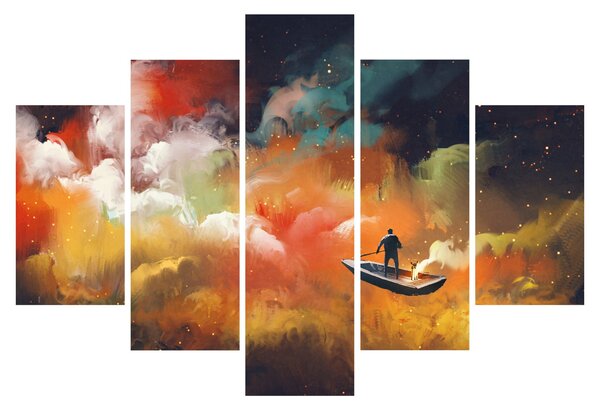 Tablou - Om navigând prin spațiu (150x105 cm)