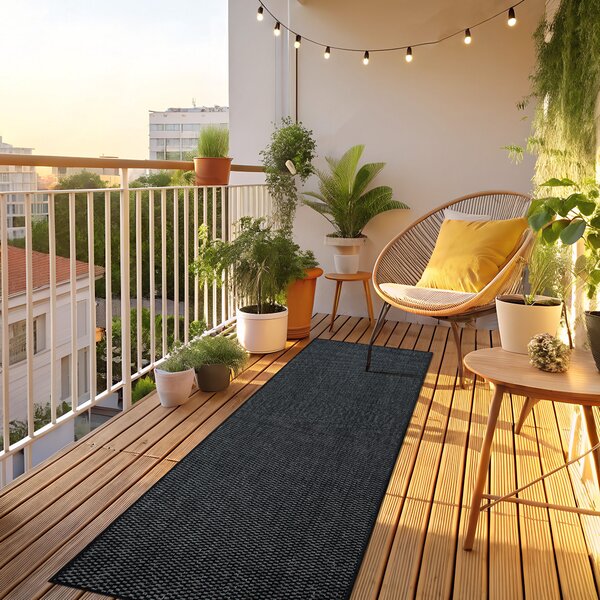 Traversa Venice neagra 67/230 cm