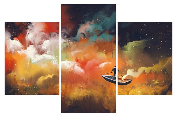 Tablou - Om navigând prin spațiu (90x60 cm)