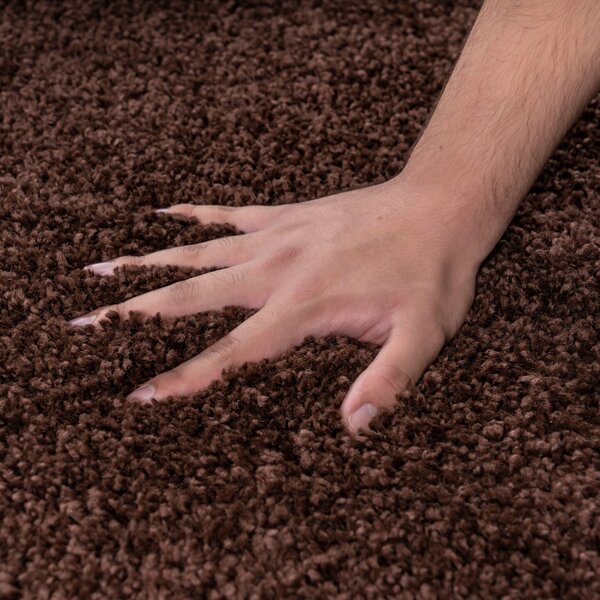 Traversa Shaggy maro inchis 67/230 cm