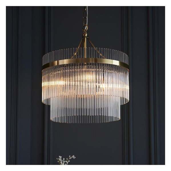Lustră pe lanț Endon 99167 MARIETTA 3xE14/7W/230V alamă/transparent