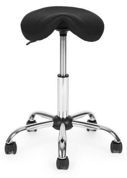 Scaun ergonomic pivotant în formă de șa, reglabil pe înălțime Negru
