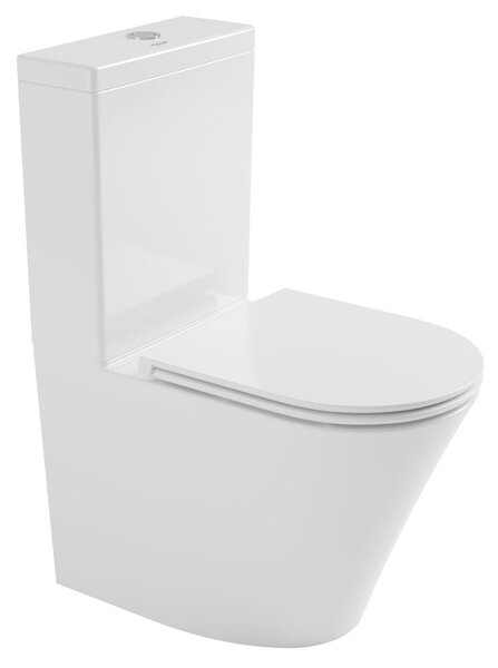 Bruckner Bruckner, Vas FEIN pentru WC combinat, Fără margine, 61x36cm, scurgere inferioară/posterioară, alb, 201.424.4