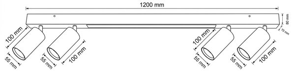 Brilagi - Spot LED SELE 4xGU10/30W/230V + LED/25W alb