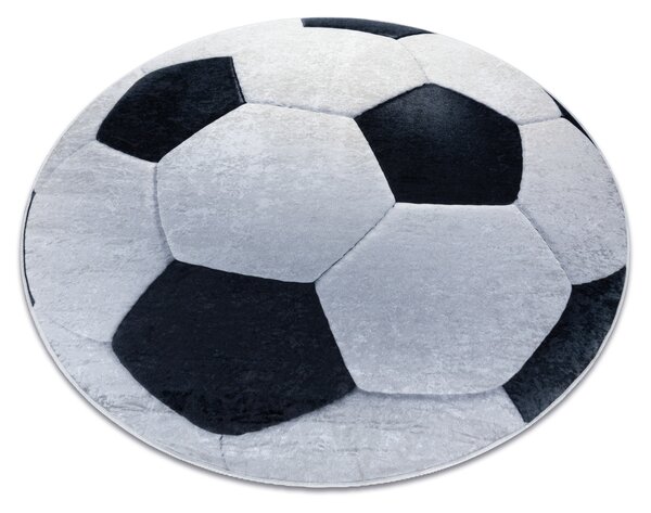 BAMBINO 2139 cerc covor lavabil - Fotbal pentru copii anti-alunecare - negru / alb - SECUNDAR-COTATI PRODUSUL