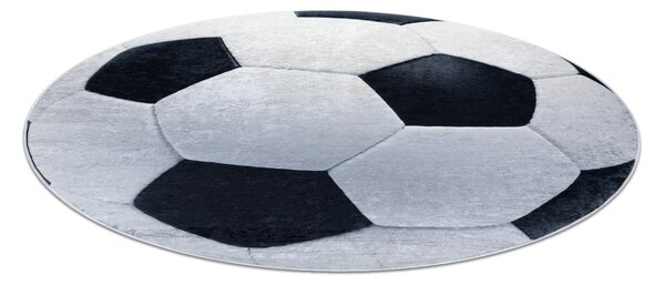 BAMBINO 2139 cerc covor lavabil - Fotbal pentru copii anti-alunecare - negru / alb - SECUNDAR-COTATI PRODUSUL