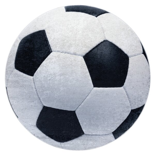 BAMBINO 2139 cerc covor lavabil - Fotbal pentru copii anti-alunecare - negru / alb - SECUNDAR-COTATI PRODUSUL