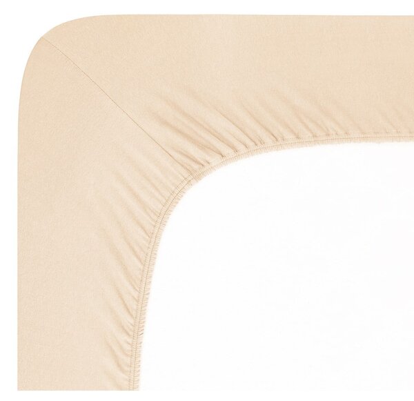 Cearceaf bej din jerseu cu elastic 180x200 cm Boxspring – Andrea Simone