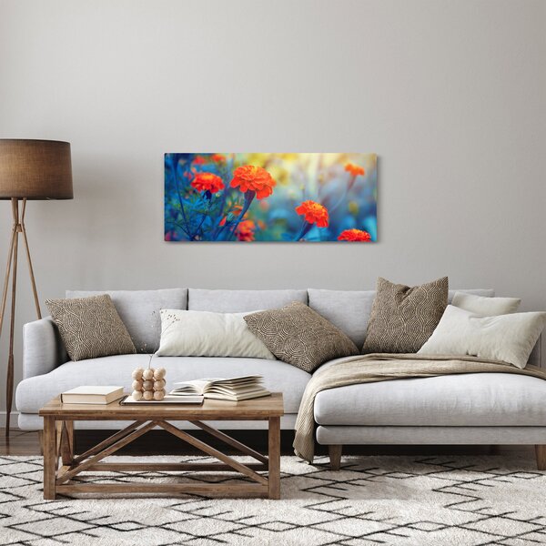 Tablou - Flori portocalii (120x50 cm)