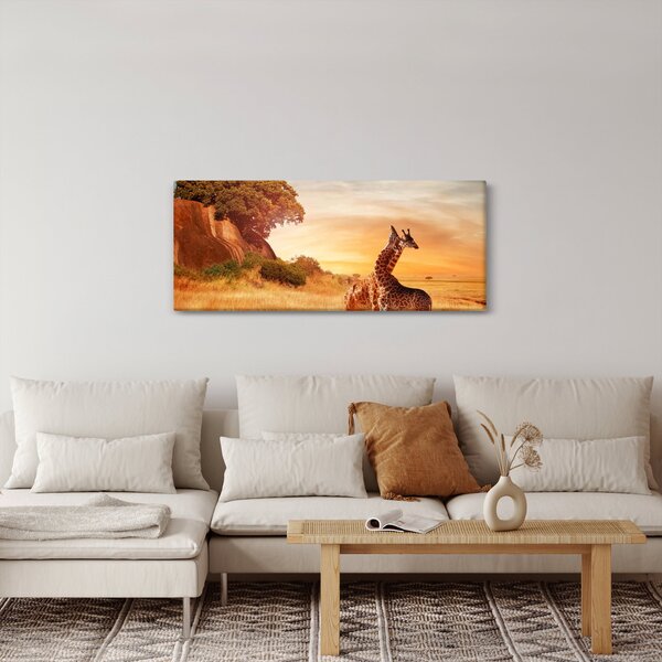 Tablou Girafe în Africa (120x50 cm)