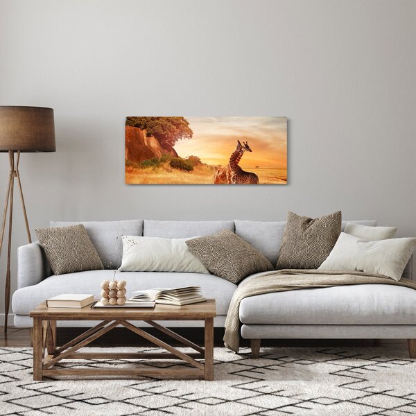 Tablou Girafe în Africa (120x50 cm)