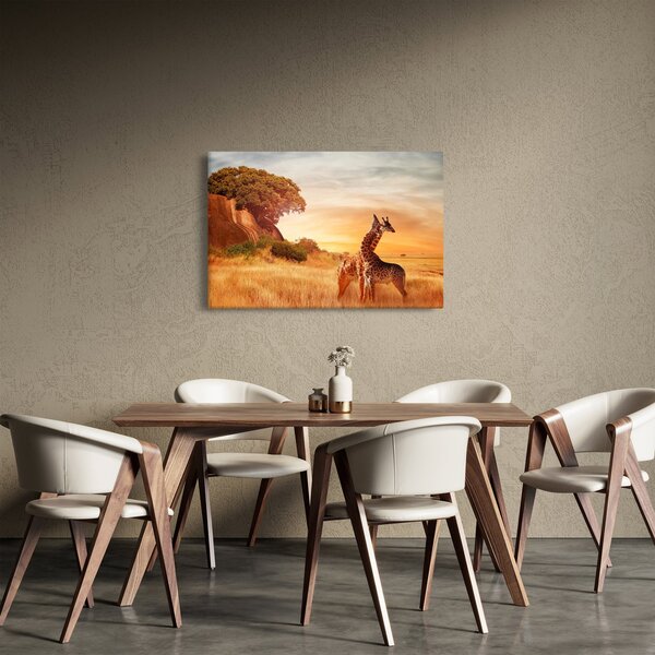 Tablou Girafe în Africa (90x60 cm)