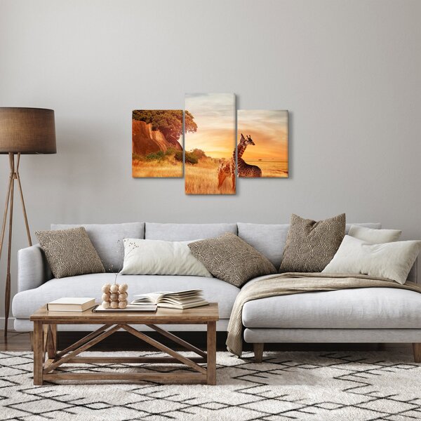 Tablou Girafe în Africa (90x60 cm)