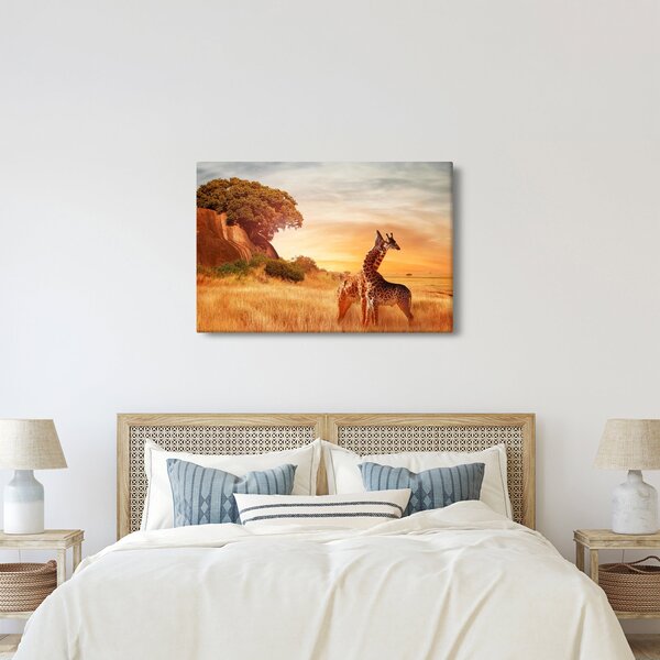 Tablou Girafe în Africa (90x60 cm)