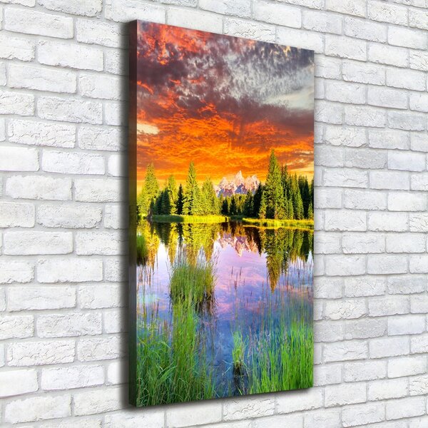 Tablou pe pânză canvas Lacul în pădure