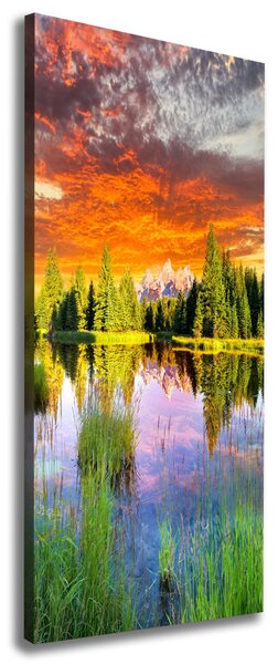Tablou pe pânză canvas Lacul în pădure