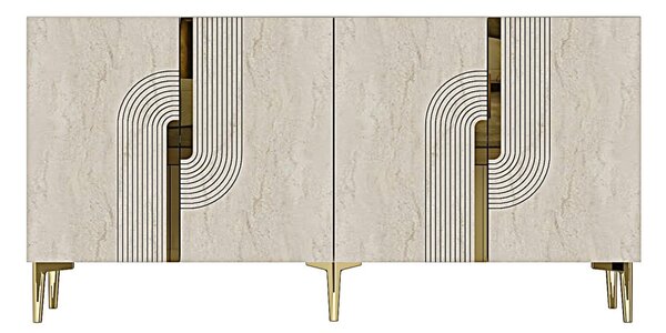 Meyra komód, fehér-travertin, 150 cm – TR555CHM1349