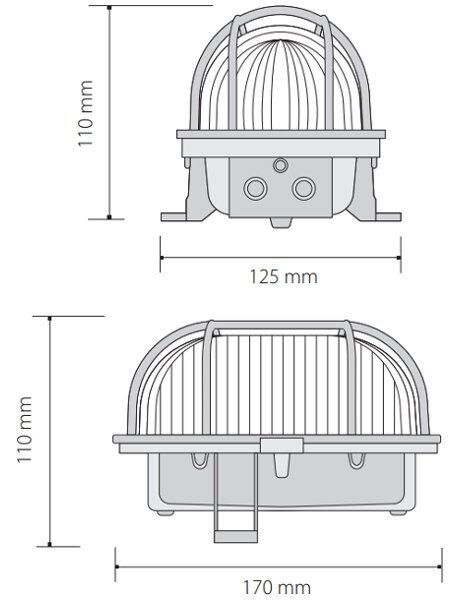 Plafonieră de exterior OVAL 1xE27/60W/230V IP44