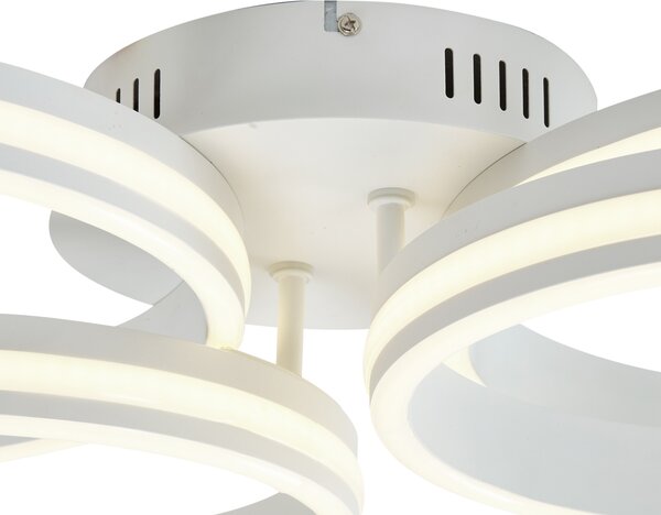Plafonieră albă cu LED inclus, cu 4 lumini reglabile în 3 trepte - Navara