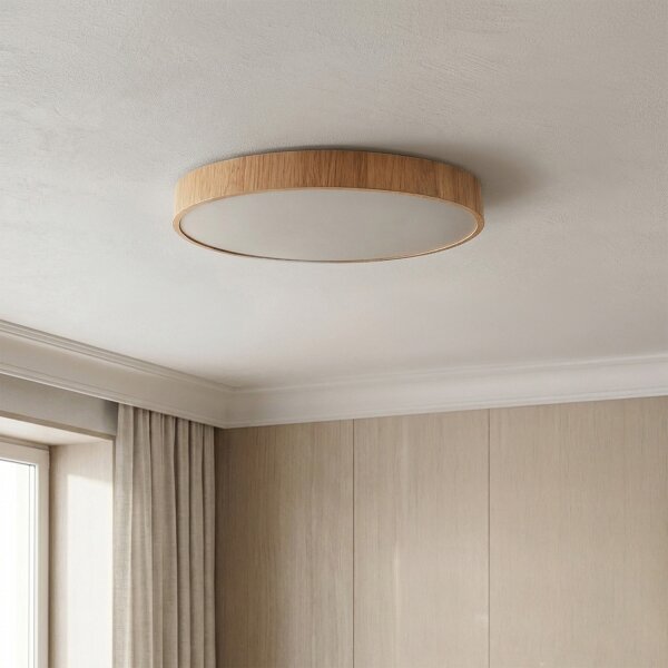 Brilagi Plafonieră LED POOL, 36 W, 230 V, 3000/4000/6000 K, diam. 30 cm, decor lemn