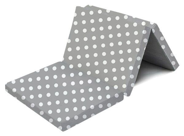 Saltea patut pliabila cu husa detasabila 120x60x6 cm Kidizi Polka Dots, include geanta transport