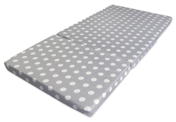 Saltea patut pliabila cu husa detasabila 120x60x6 cm Kidizi Polka Dots, include geanta transport