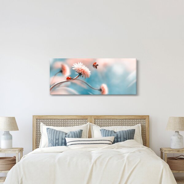 Tablou - Buburuze pe floare (120x50 cm)