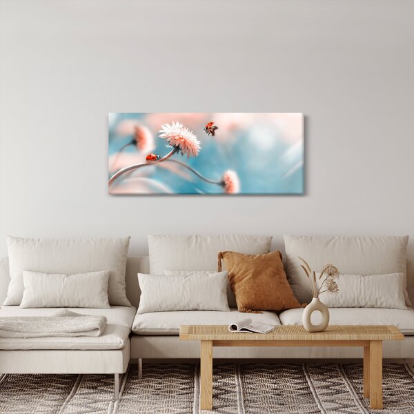 Tablou - Buburuze pe floare (120x50 cm)