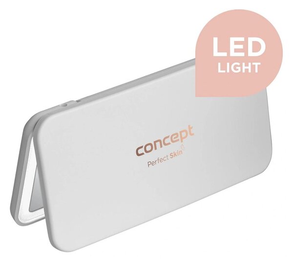 Concept KZ2010 - Oglindă cosmetică PERFECT SKIN cu LED, 1,5 W/5 V, 300 mAh, albă