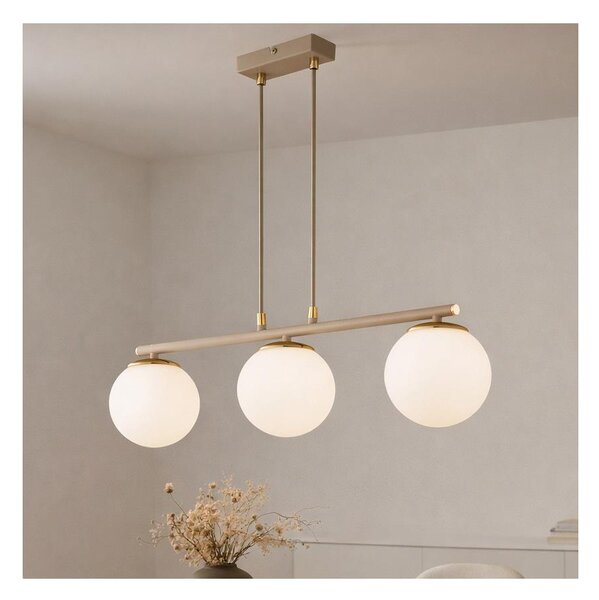 Brilagi - Candelabru suspendat pe cablu MILO ECRU 3xE27/60W/230V bej/auriu
