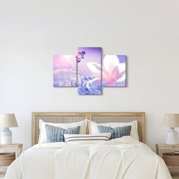 Tablou - Fluture lângă floare (90x60 cm)