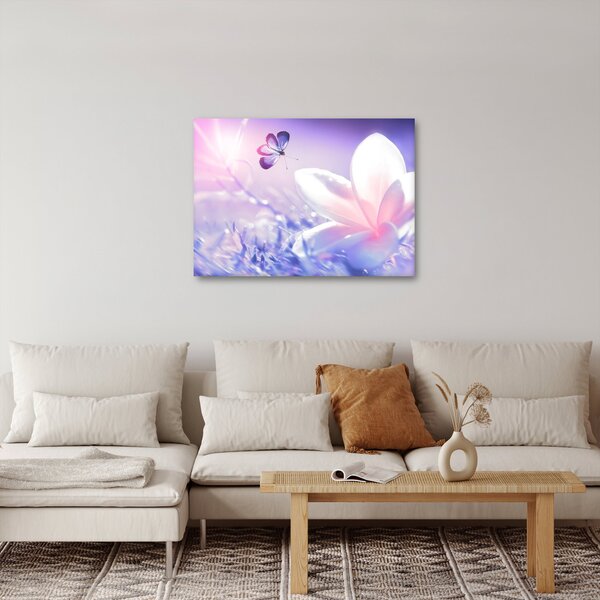Tablou - Fluture lângă floare (70x50 cm)