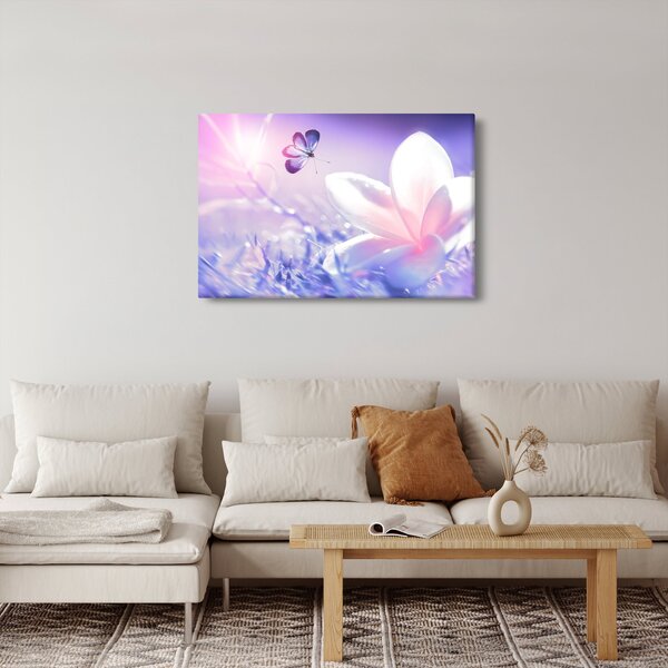 Tablou - Fluture lângă floare (90x60 cm)