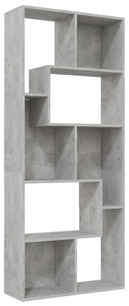 Bibliotecă, gri beton, 67x24x161 cm, PAL