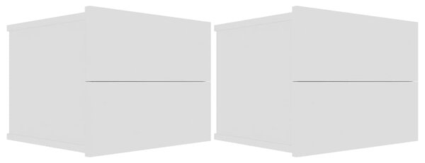 Noptiere, 2 buc., alb, 40 x 30 x 30 cm, PAL