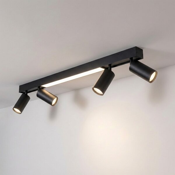 Brilagi - Spot LED SELE 4xGU10/30W/230V + LED/20W negru