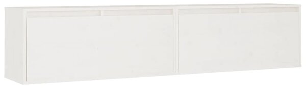 Dulapuri de perete 2 buc. alb, 80x30x35 cm, lemn masiv de pin