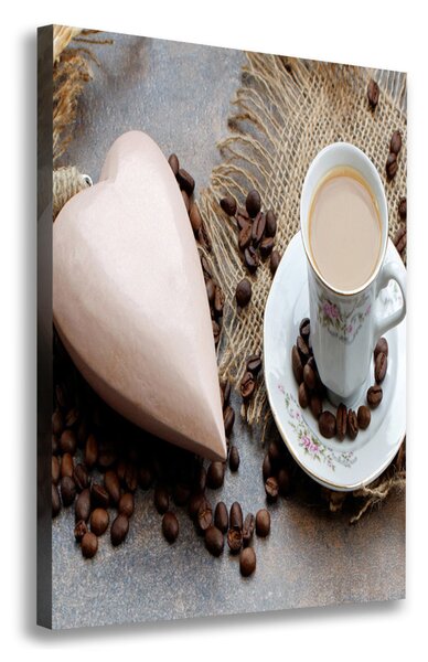 Print pe canvas Cafea si inima