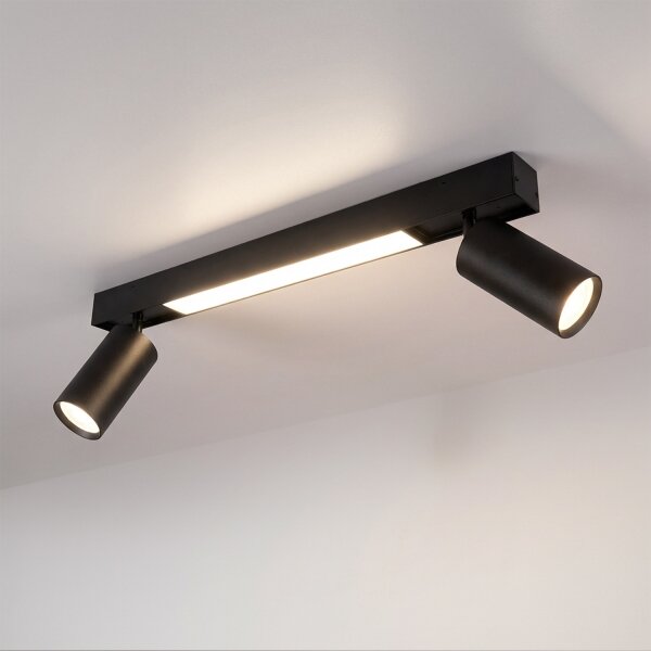 Brilagi - Spot LED SELE 2xGU10/30W/230V + LED/15W negru