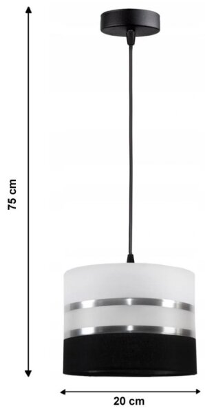 Lustră pe cablu CORAL 1xE27/60W/230V alb-negru