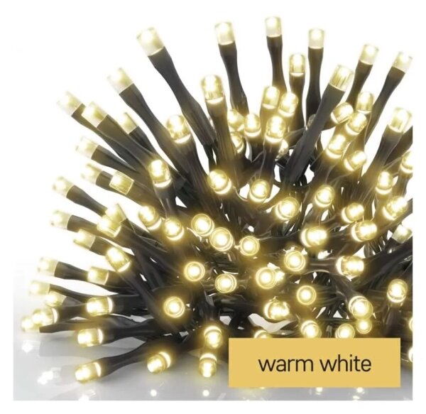 Ghirlandă luminoasă LED pentru exterior, 100 LED, 2,5 x 0,9 m, IP44, alb cald